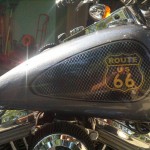 Route 66 Harley with Pearls, lots of them, combined to create a truly awesome custom paint.
